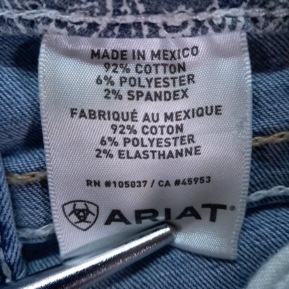 Ariat REAL Denim Jeans Women 29x30, Tag 29 S Blue Stretch Whipstitch Bootcut - Picture 15 of 15